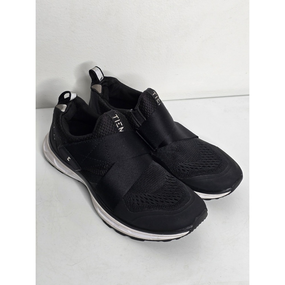 TIEM Women Slipstream Indoor Cycling Shoes Black Slip On Hook Loop Size 7